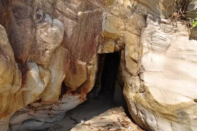 A sea cave, part of the wave-erosion landscape