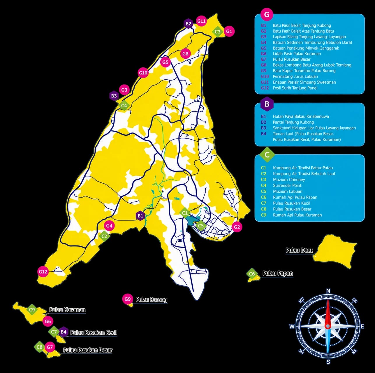 Labuan Geopark map